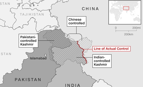 Line of Actual Control along India-China border