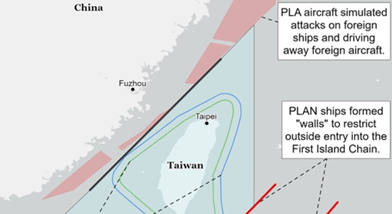 China Practices Blockading Taiwan